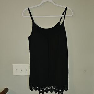 Womens Plus Sz 4XL Black Tank Top With Built In Shelf Bra And Padding!
